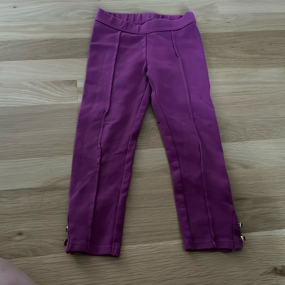 Janie & Jack lilac button cuff pants with front seams
